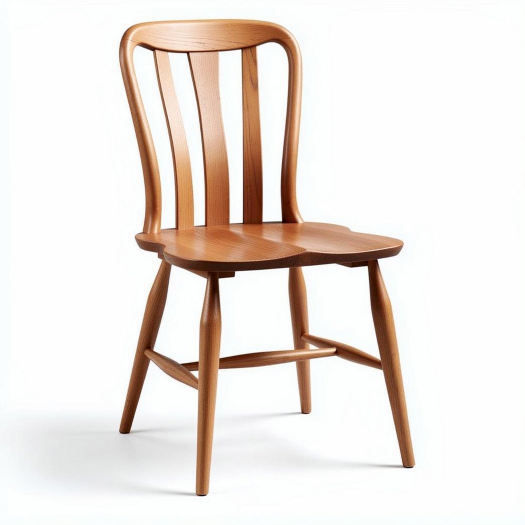 Houten eetstoel van 40 x 40 x 85cm met een natuurlijke afwerking