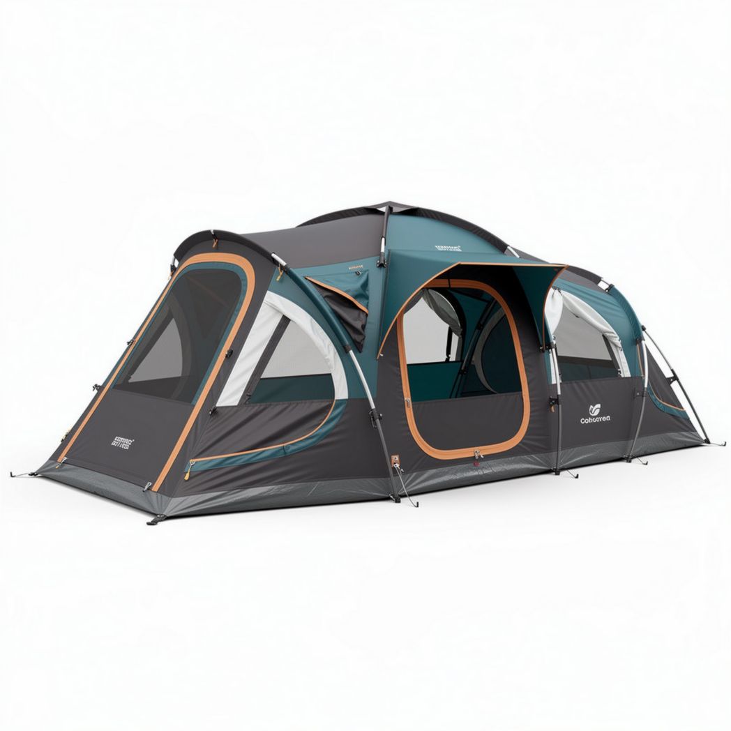 Tweepersoons tent met waterdichte polyester en geïntegreerde ventilatie 250 x 300 x 200cm